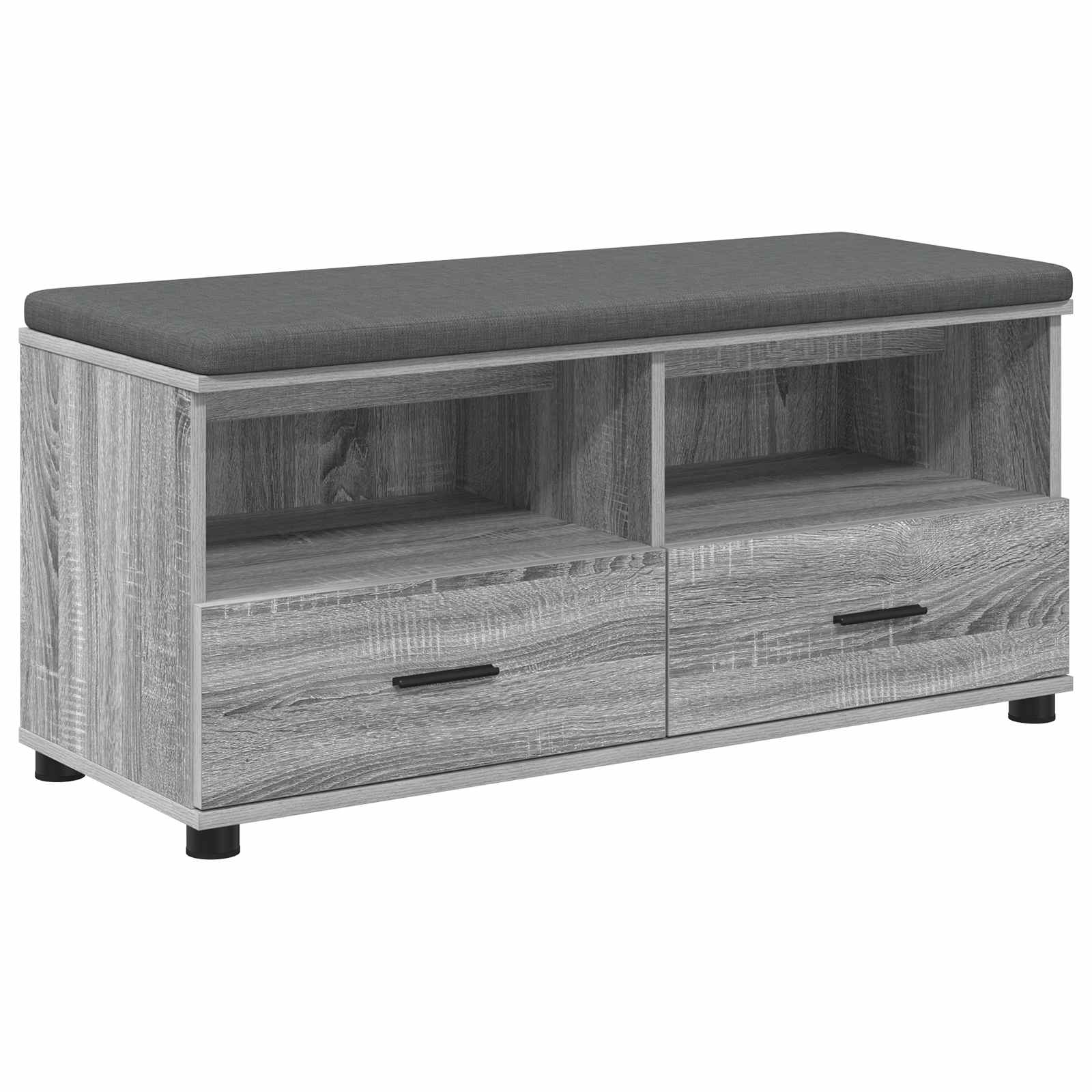 Halbank met kussen met lade Grijze Sonoma 100 x 38 x 46 cm is nu te koop bij PeponiXL, paradijselijk wonen!