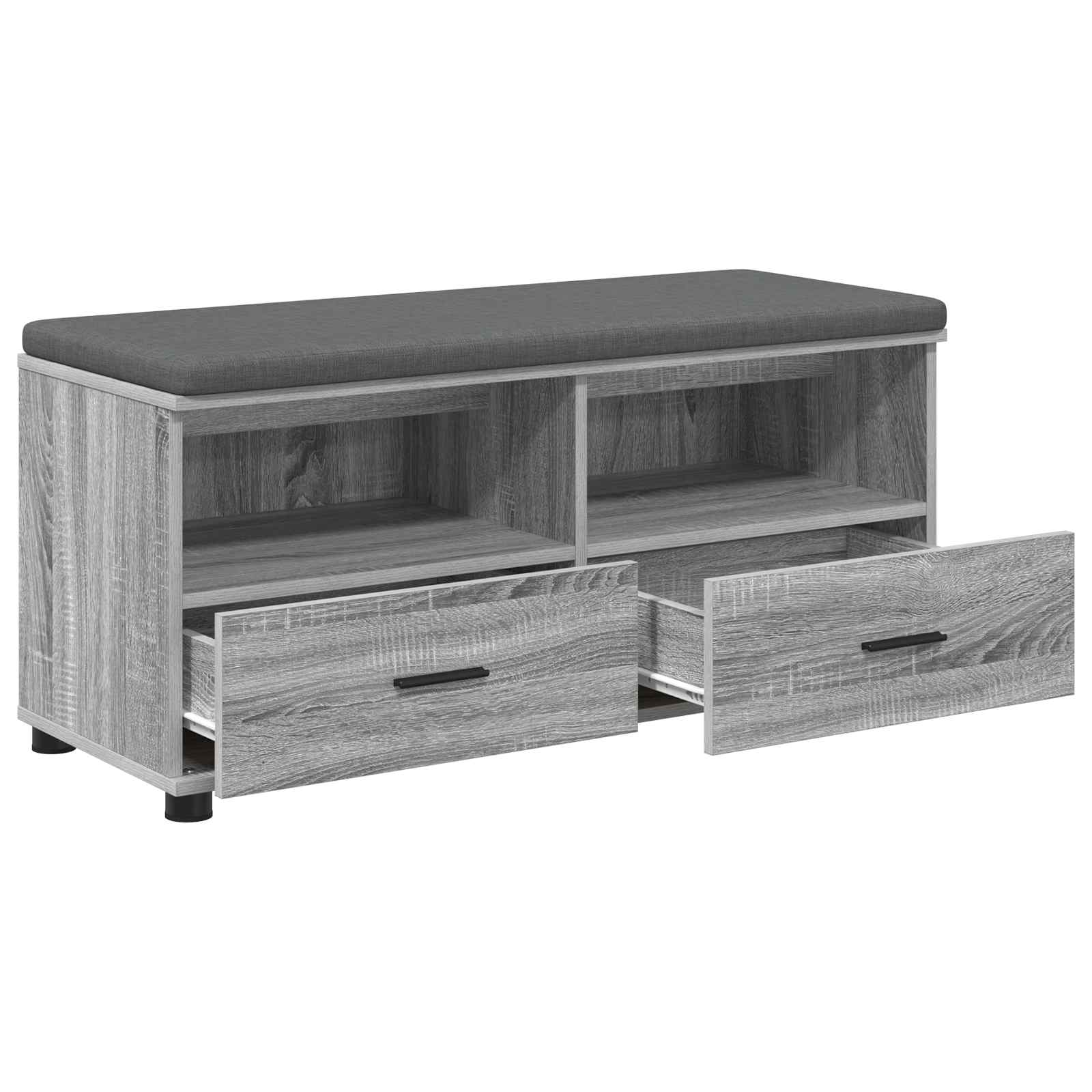 Halbank met kussen met lade Grijze Sonoma 100 x 38 x 46 cm is nu te koop bij PeponiXL, paradijselijk wonen!
