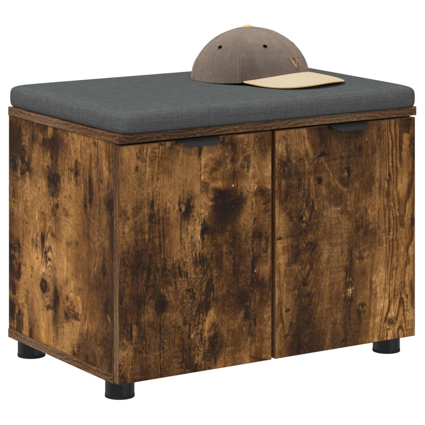 Halbank met kussen met plank Gerookte Eik 60 x 38 x 46 cm is nu te koop bij PeponiXL, paradijselijk wonen!