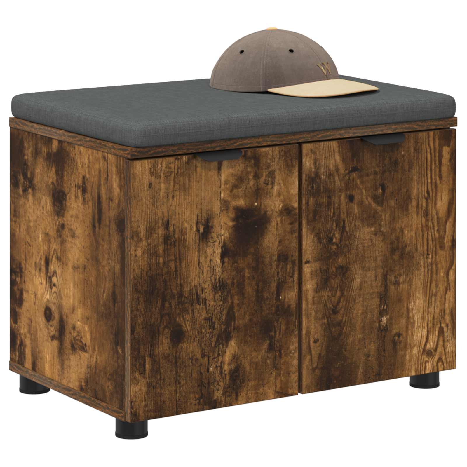 Halbank met kussen met plank Gerookte Eik 60 x 38 x 46 cm is nu te koop bij PeponiXL, paradijselijk wonen!