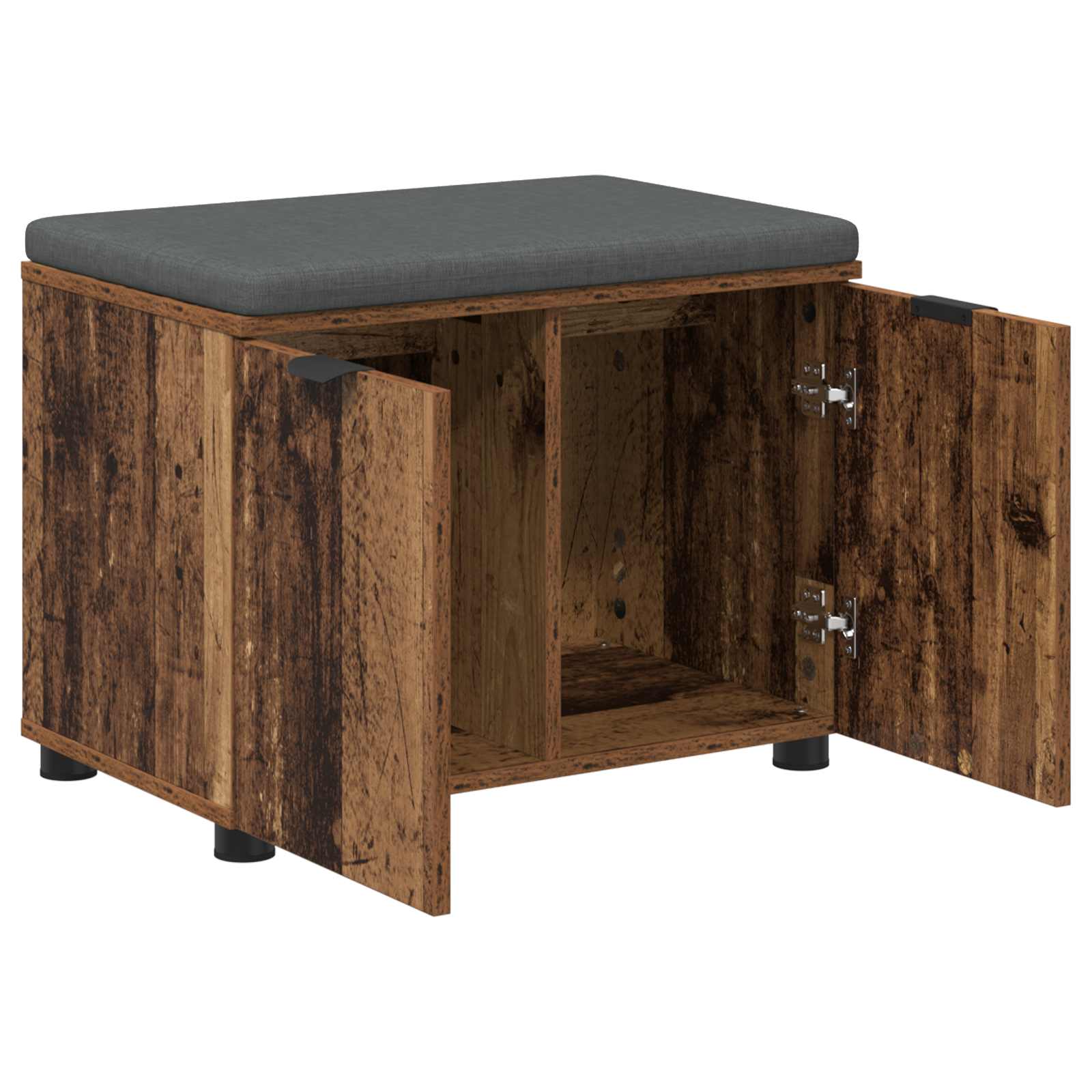 Halbank Oudhout 60 x 38 x 46 cm Geïndustrialiseerd hout en stof is nu te koop bij PeponiXL, paradijselijk wonen!