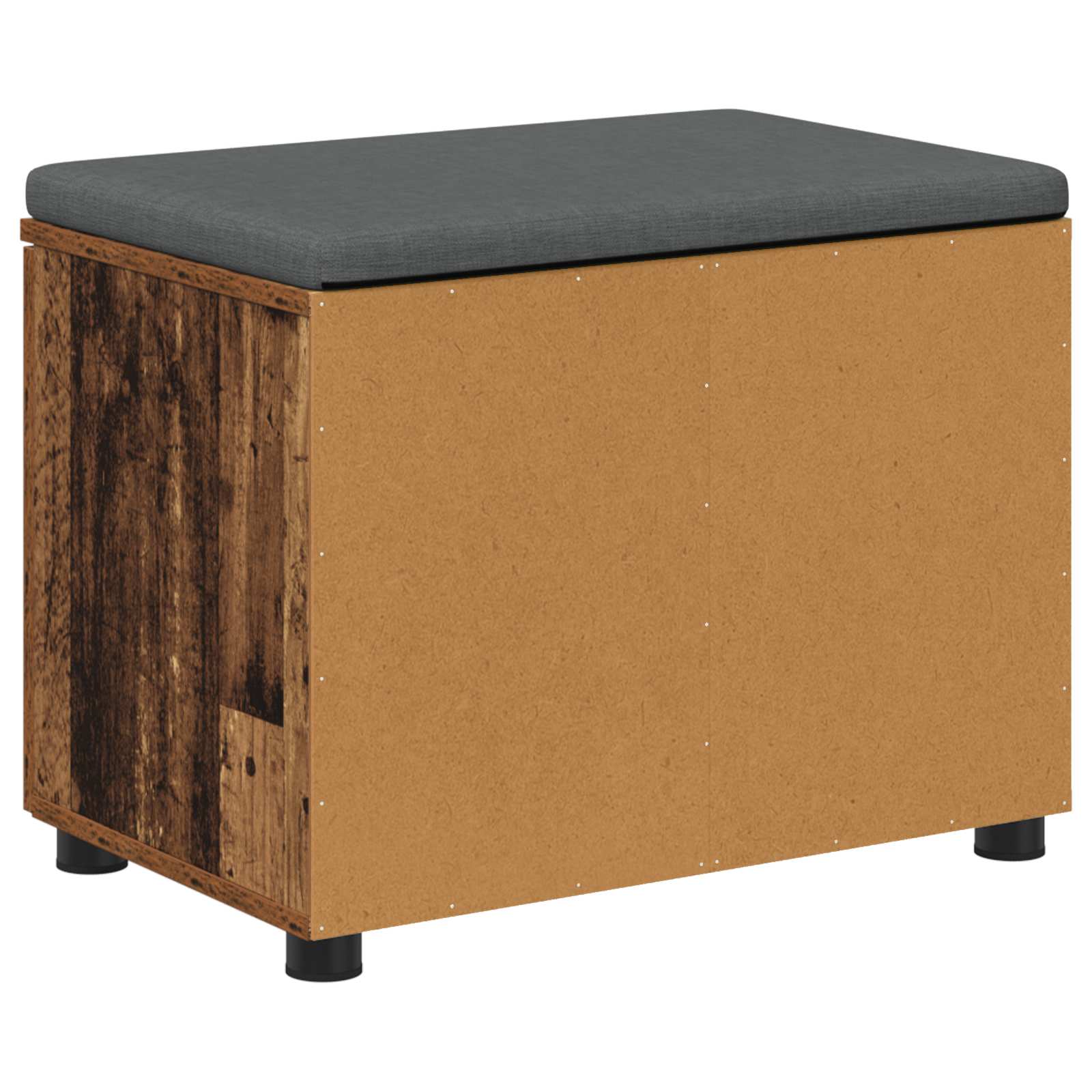 Halbank Oudhout 60 x 38 x 46 cm Geïndustrialiseerd hout en stof is nu te koop bij PeponiXL, paradijselijk wonen!