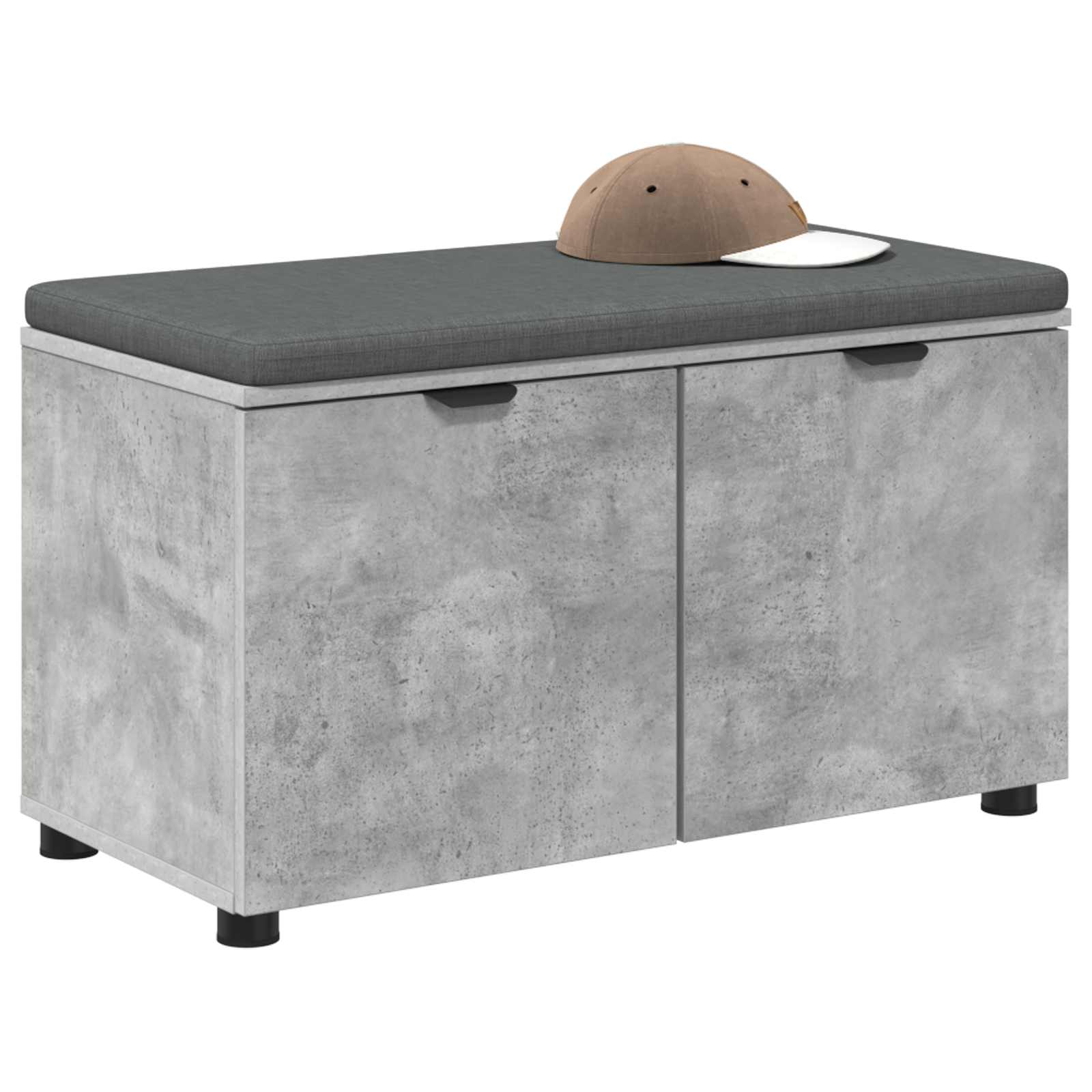 Halbank met kussen met plank Beton Grijs 80 x 38 x 46 cm is nu te koop bij PeponiXL, paradijselijk wonen!