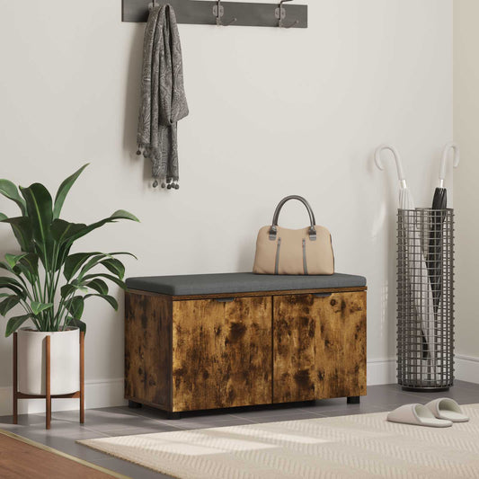 Halbank met kussen met plank Gerookte Eik 80 x 38 x 46 cm is nu te koop bij PeponiXL, paradijselijk wonen!