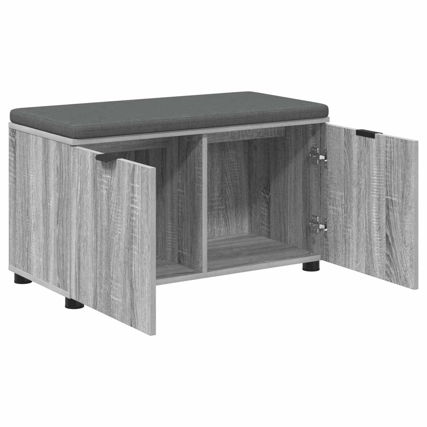 Halbank met kussen met plank Grijze Sonoma 80 x 38 x 46 cm is nu te koop bij PeponiXL, paradijselijk wonen!
