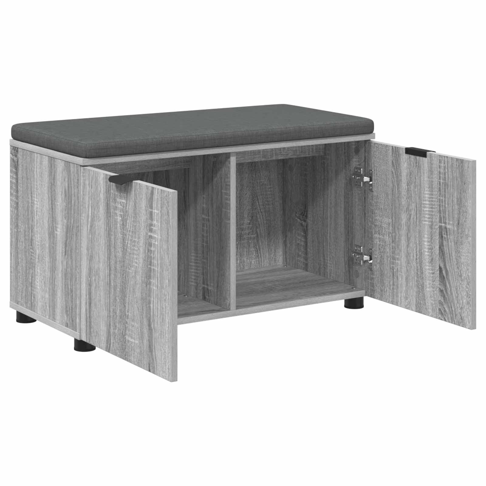 Halbank met kussen met plank Grijze Sonoma 80 x 38 x 46 cm is nu te koop bij PeponiXL, paradijselijk wonen!