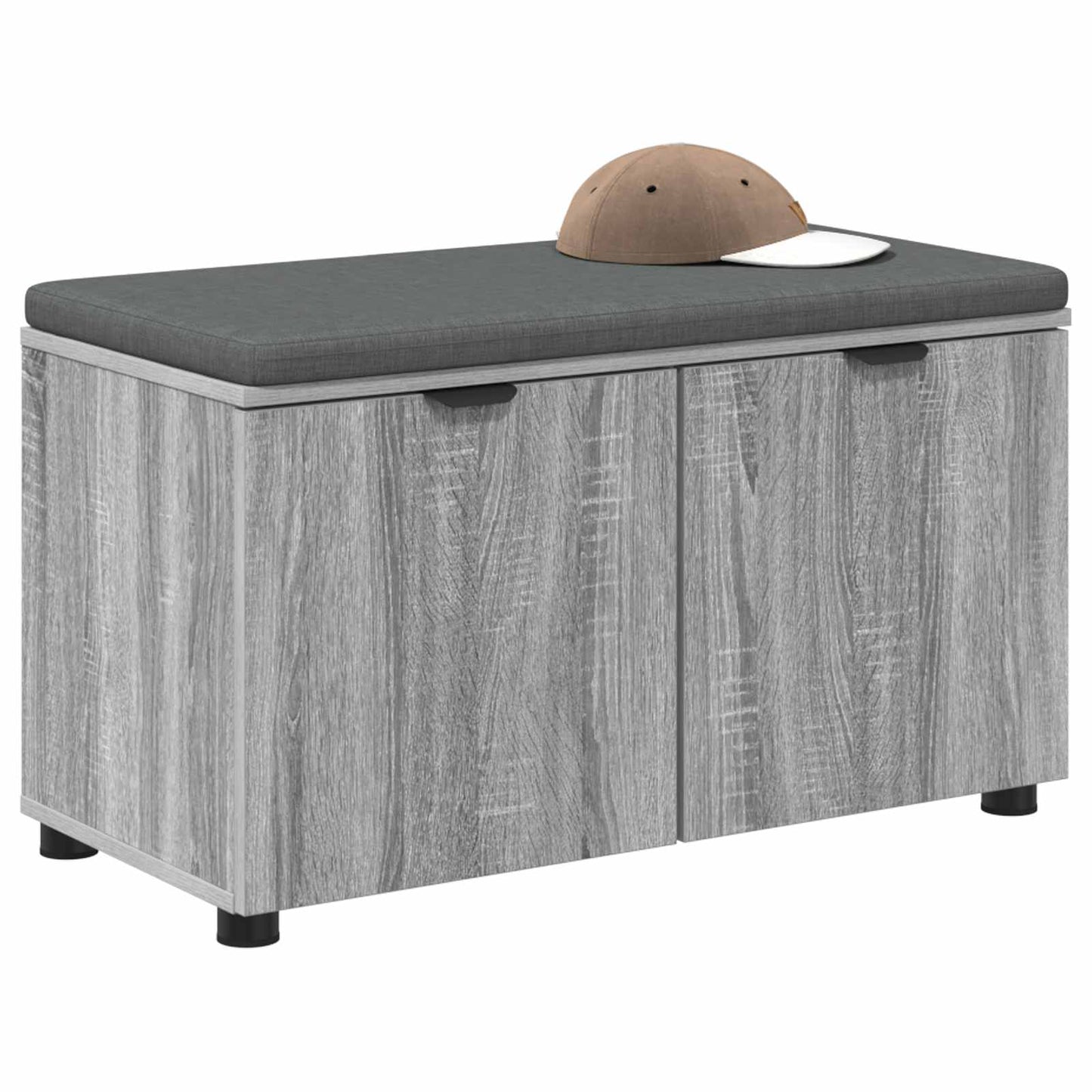 Halbank met kussen met plank Grijze Sonoma 80 x 38 x 46 cm is nu te koop bij PeponiXL, paradijselijk wonen!