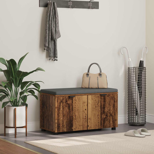 Halbank Oudhout 80 x 38 x 46 cm Geïndustrialiseerd hout en stof is nu te koop bij PeponiXL, paradijselijk wonen!