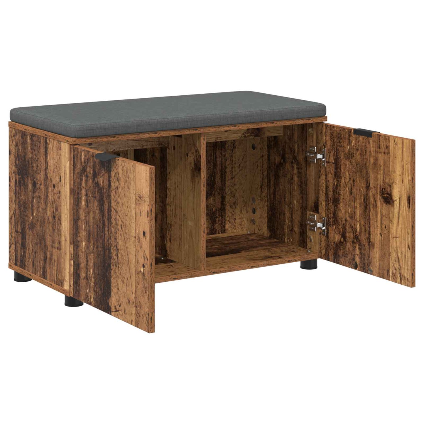 Halbank Oudhout 80 x 38 x 46 cm Geïndustrialiseerd hout en stof is nu te koop bij PeponiXL, paradijselijk wonen!