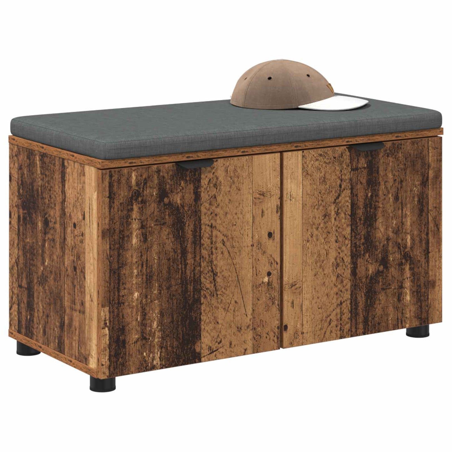 Halbank Oudhout 80 x 38 x 46 cm Geïndustrialiseerd hout en stof is nu te koop bij PeponiXL, paradijselijk wonen!