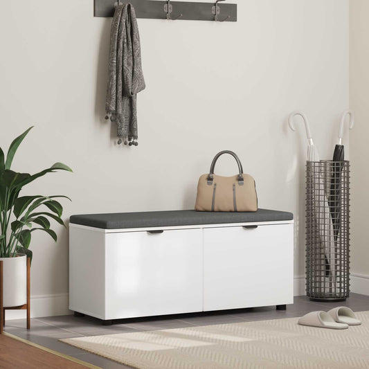 Halbank Wit 100 x 38 x 46 cm Geïndustrialiseerd hout en stof is nu te koop bij PeponiXL, paradijselijk wonen!