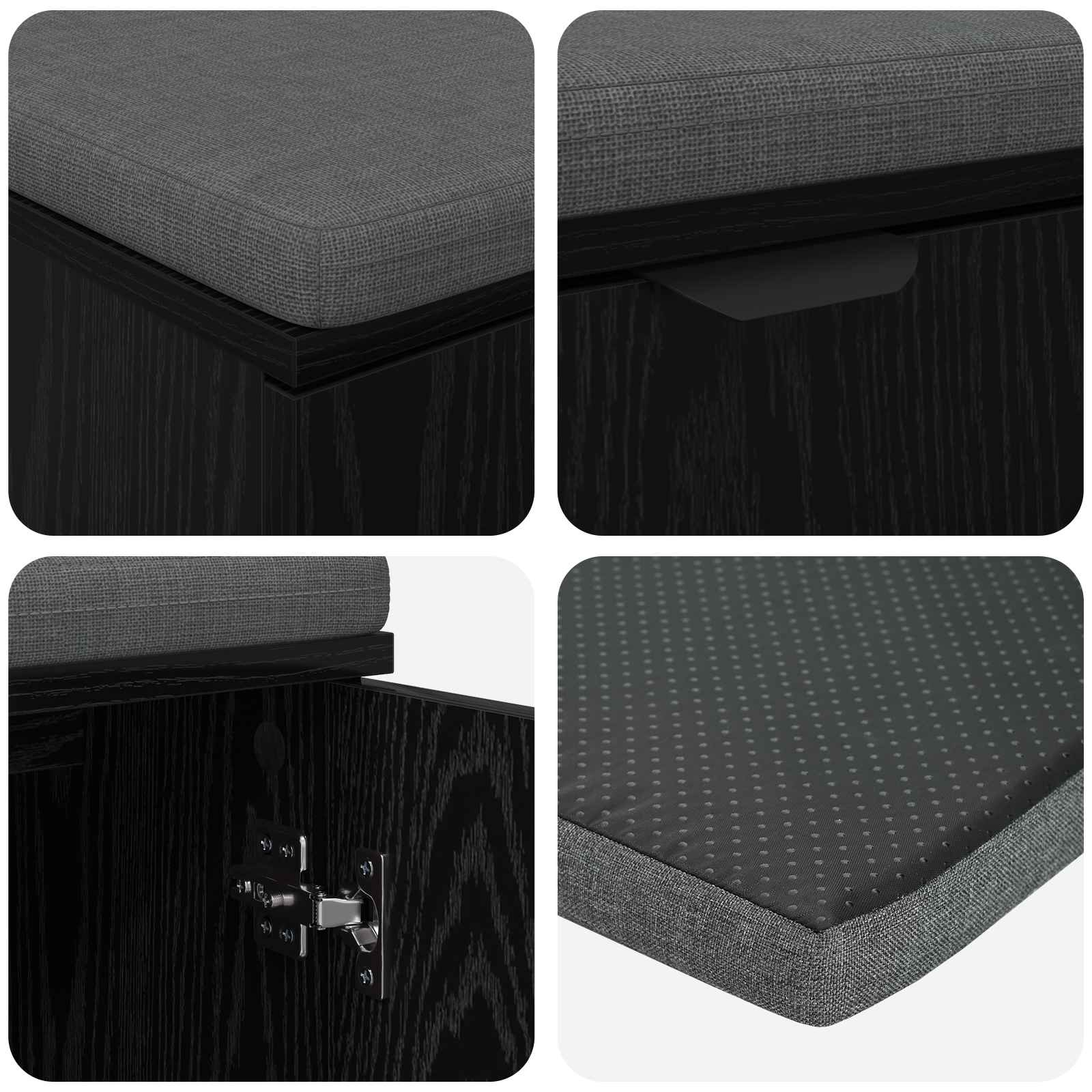 Halbank met kussen met plank Zwarte Eik 100 x 38 x 46 cm is nu te koop bij PeponiXL, paradijselijk wonen!