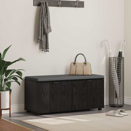 Halbank met kussen met plank Zwarte Eik 100 x 38 x 46 cm is nu te koop bij PeponiXL, paradijselijk wonen!