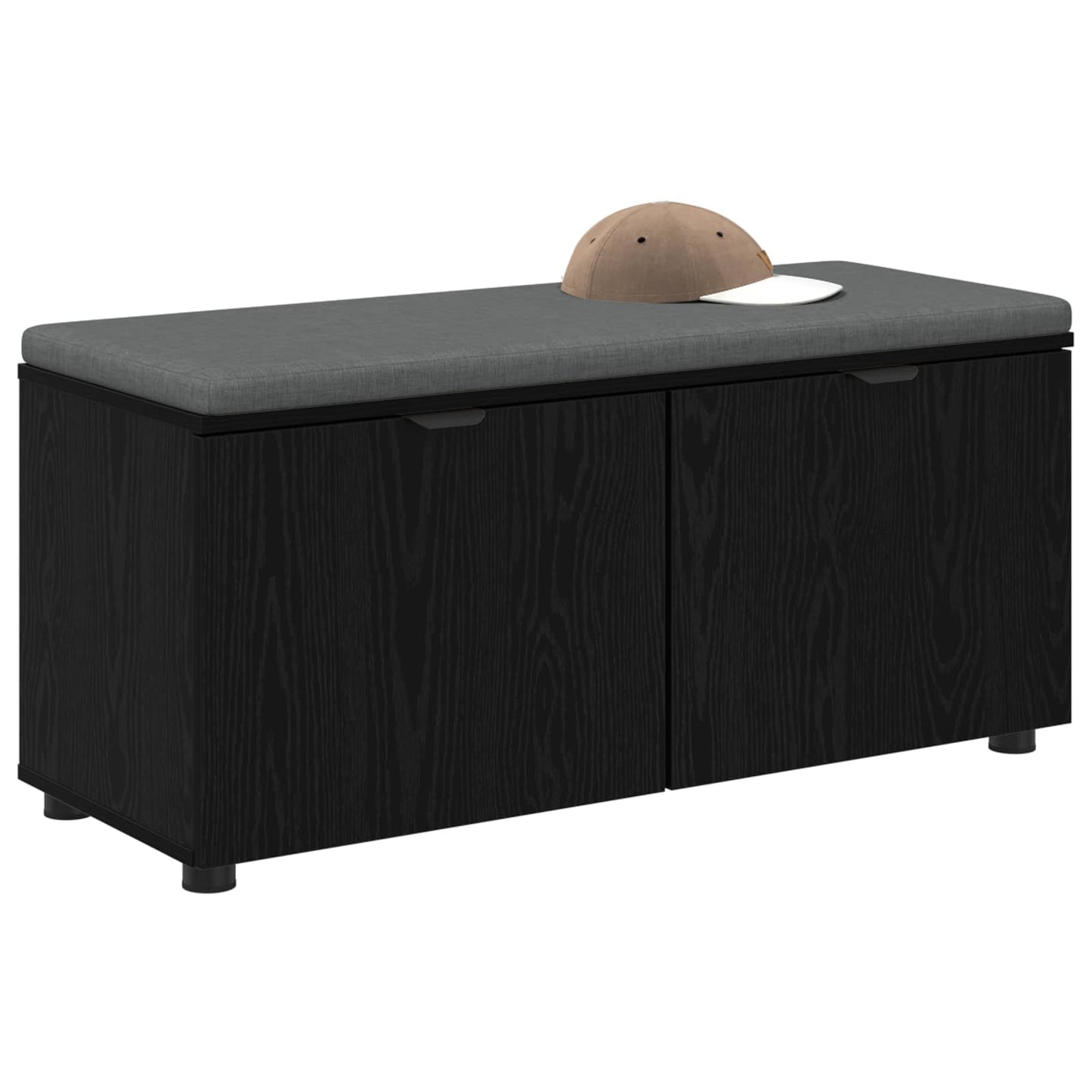 Halbank met kussen met plank Zwarte Eik 100 x 38 x 46 cm is nu te koop bij PeponiXL, paradijselijk wonen!