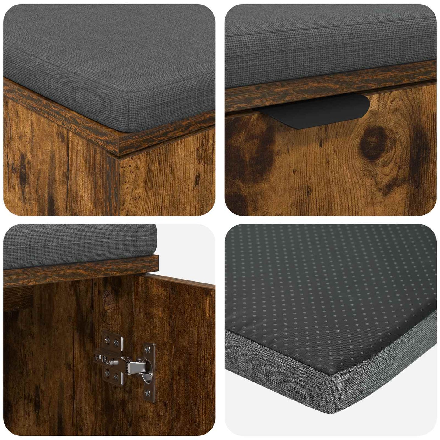 Halbank met kussen met plank Gerookte Eik 100 x 38 x 46 cm is nu te koop bij PeponiXL, paradijselijk wonen!