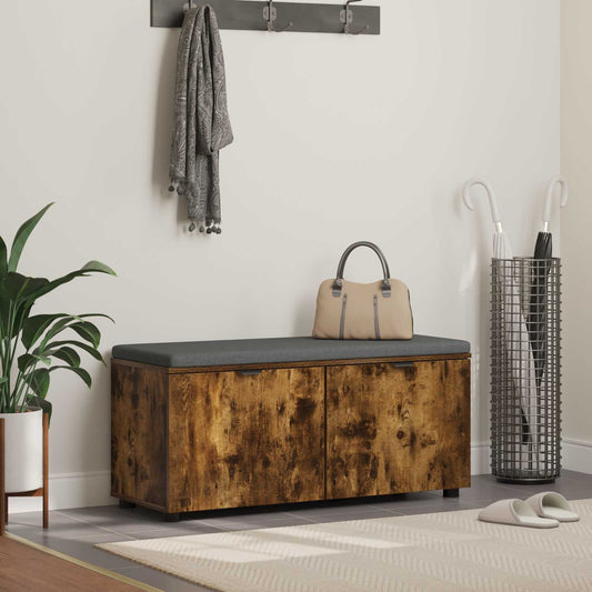 Halbank met kussen met plank Gerookte Eik 100 x 38 x 46 cm is nu te koop bij PeponiXL, paradijselijk wonen!