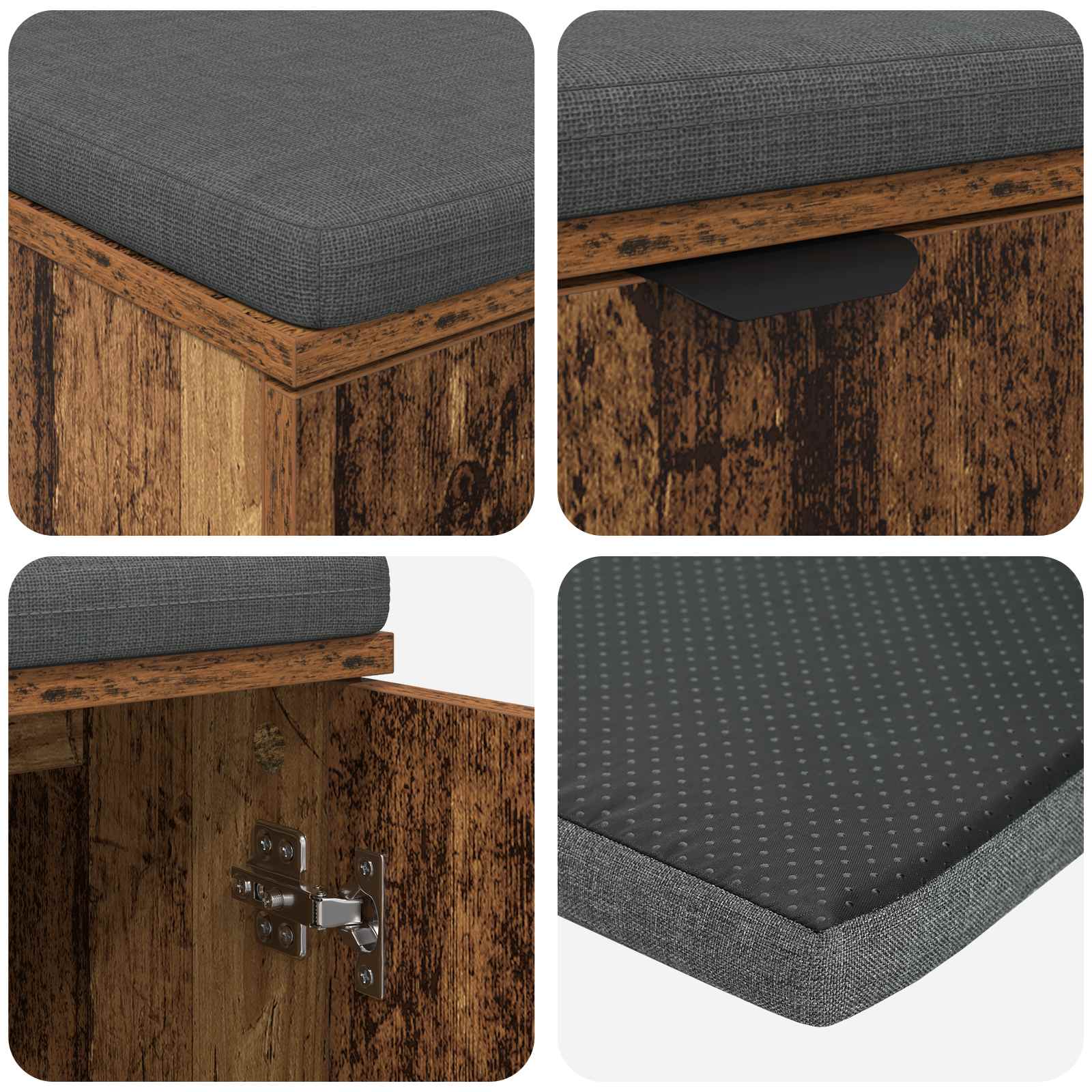 Halbank met kussen met plank Oudhout 100 x 38 x 46 cm is nu te koop bij PeponiXL, paradijselijk wonen!