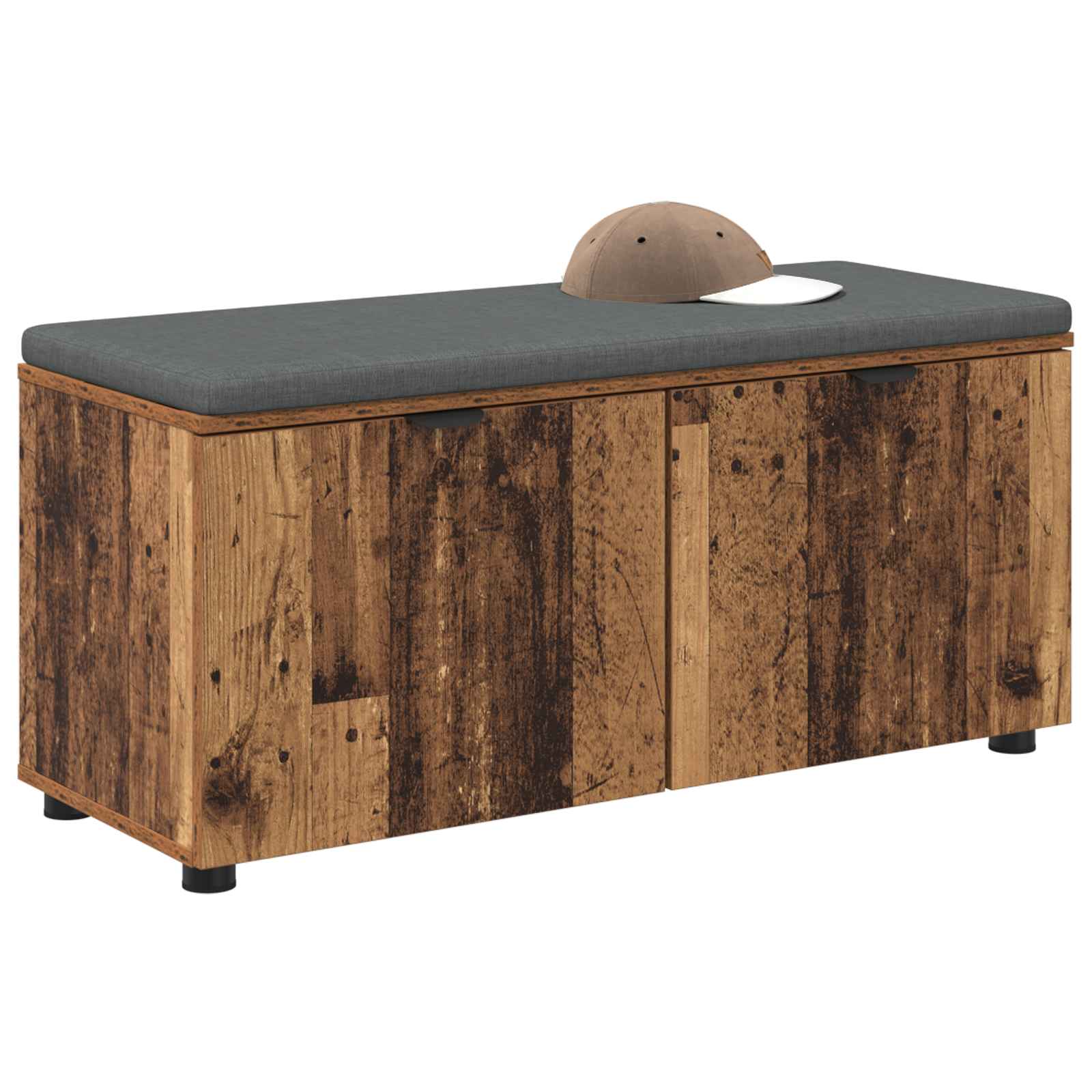 Halbank met kussen met plank Oudhout 100 x 38 x 46 cm is nu te koop bij PeponiXL, paradijselijk wonen!