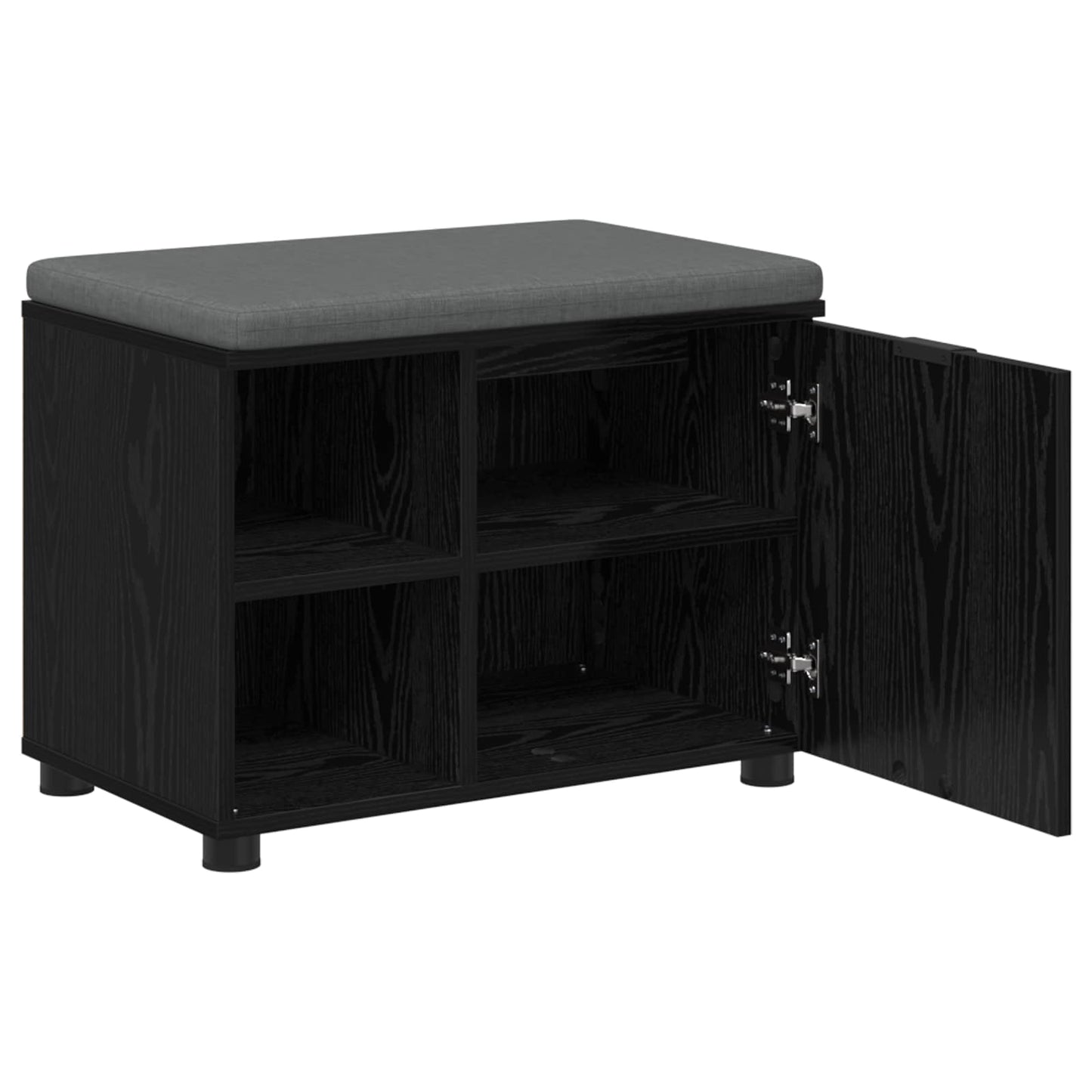 Halbank met kussen met plank Zwarte Eik 60 x 38 x 46 cm is nu te koop bij PeponiXL, paradijselijk wonen!