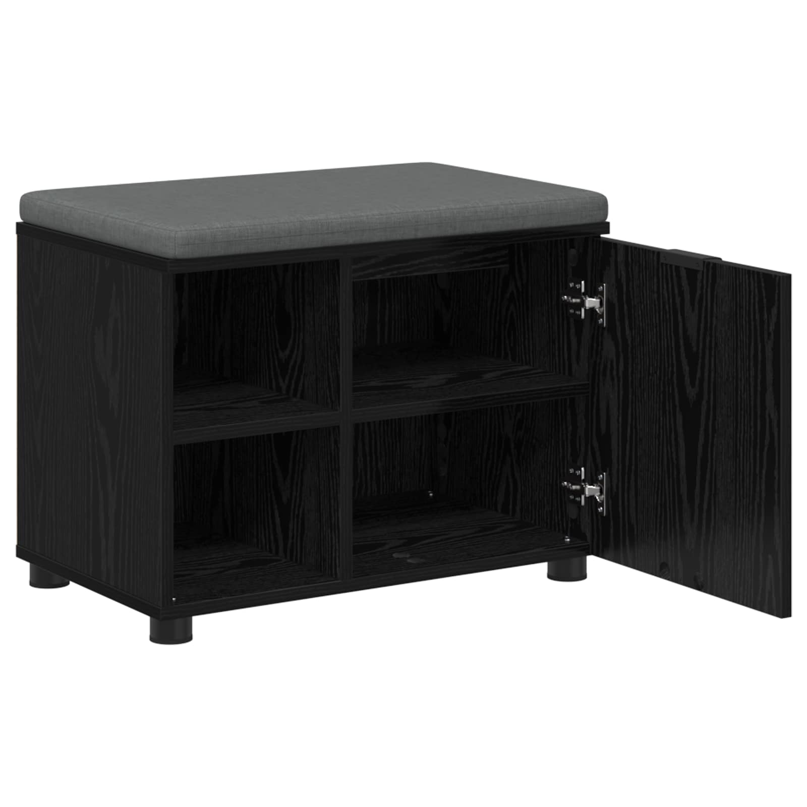 Halbank met kussen met plank Zwarte Eik 60 x 38 x 46 cm is nu te koop bij PeponiXL, paradijselijk wonen!