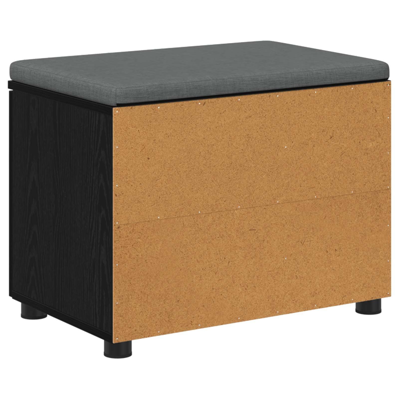 Halbank met kussen met plank Zwarte Eik 60 x 38 x 46 cm is nu te koop bij PeponiXL, paradijselijk wonen!