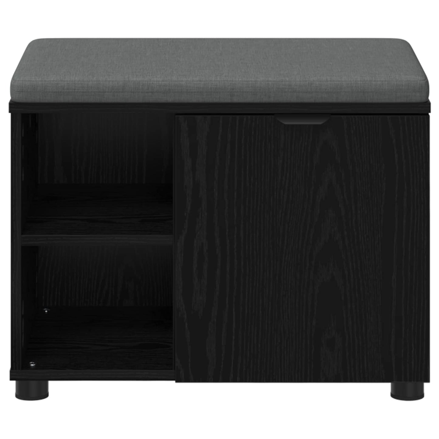 Halbank met kussen met plank Zwarte Eik 60 x 38 x 46 cm is nu te koop bij PeponiXL, paradijselijk wonen!