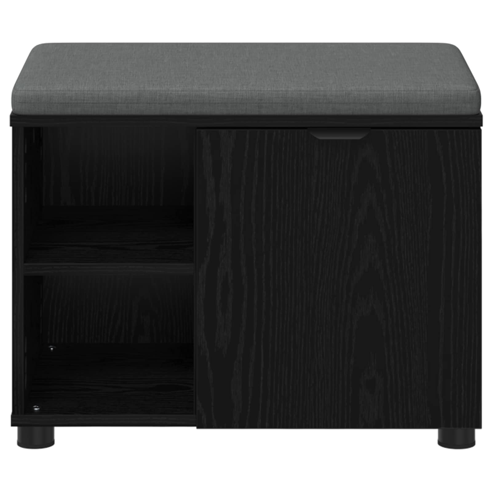 Halbank met kussen met plank Zwarte Eik 60 x 38 x 46 cm is nu te koop bij PeponiXL, paradijselijk wonen!