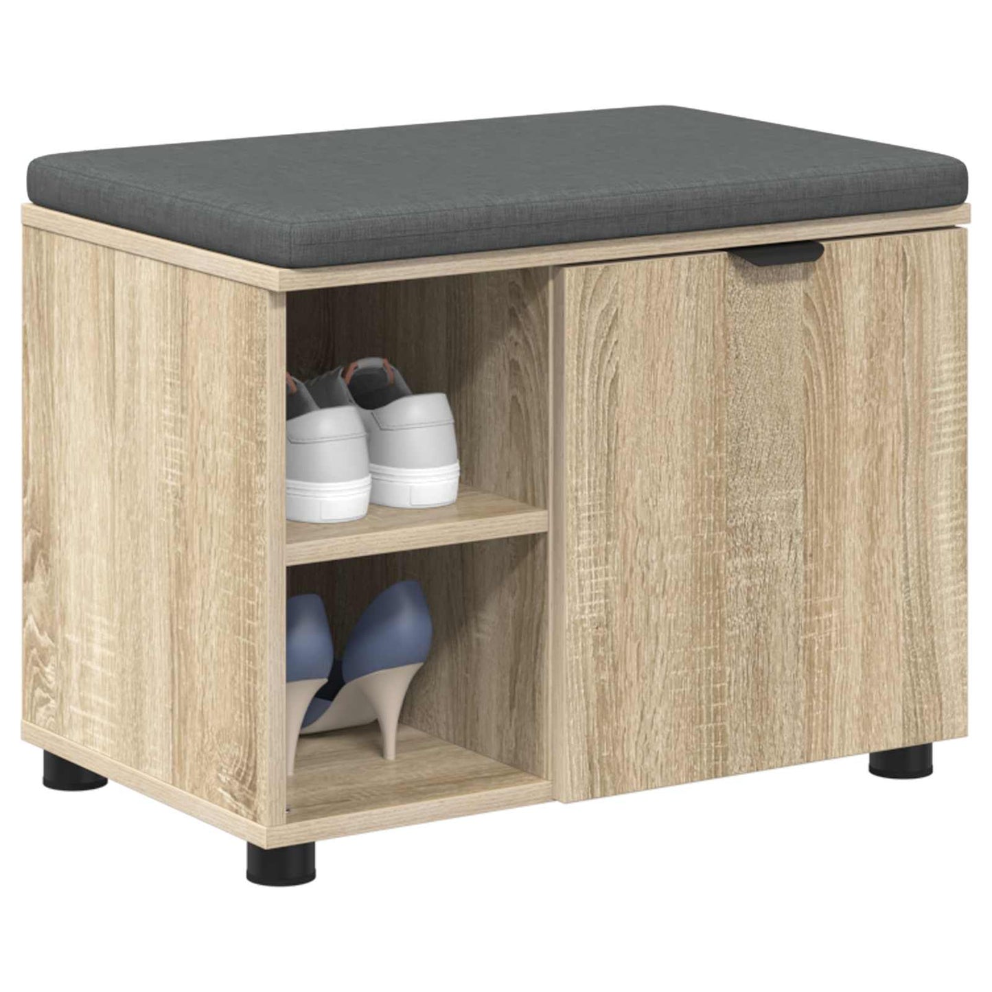 Halbank met kussen met plank Sonoma Eiken 60 x 38 x 46 cm is nu te koop bij PeponiXL, paradijselijk wonen!