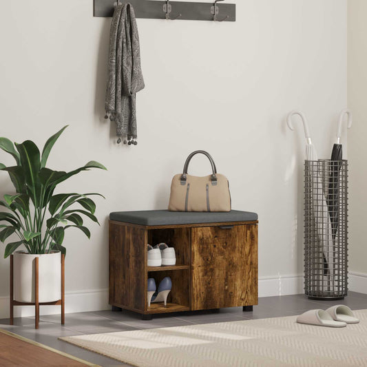 Halbank met kussen met plank Gerookte Eik 60 x 38 x 46 cm is nu te koop bij PeponiXL, paradijselijk wonen!