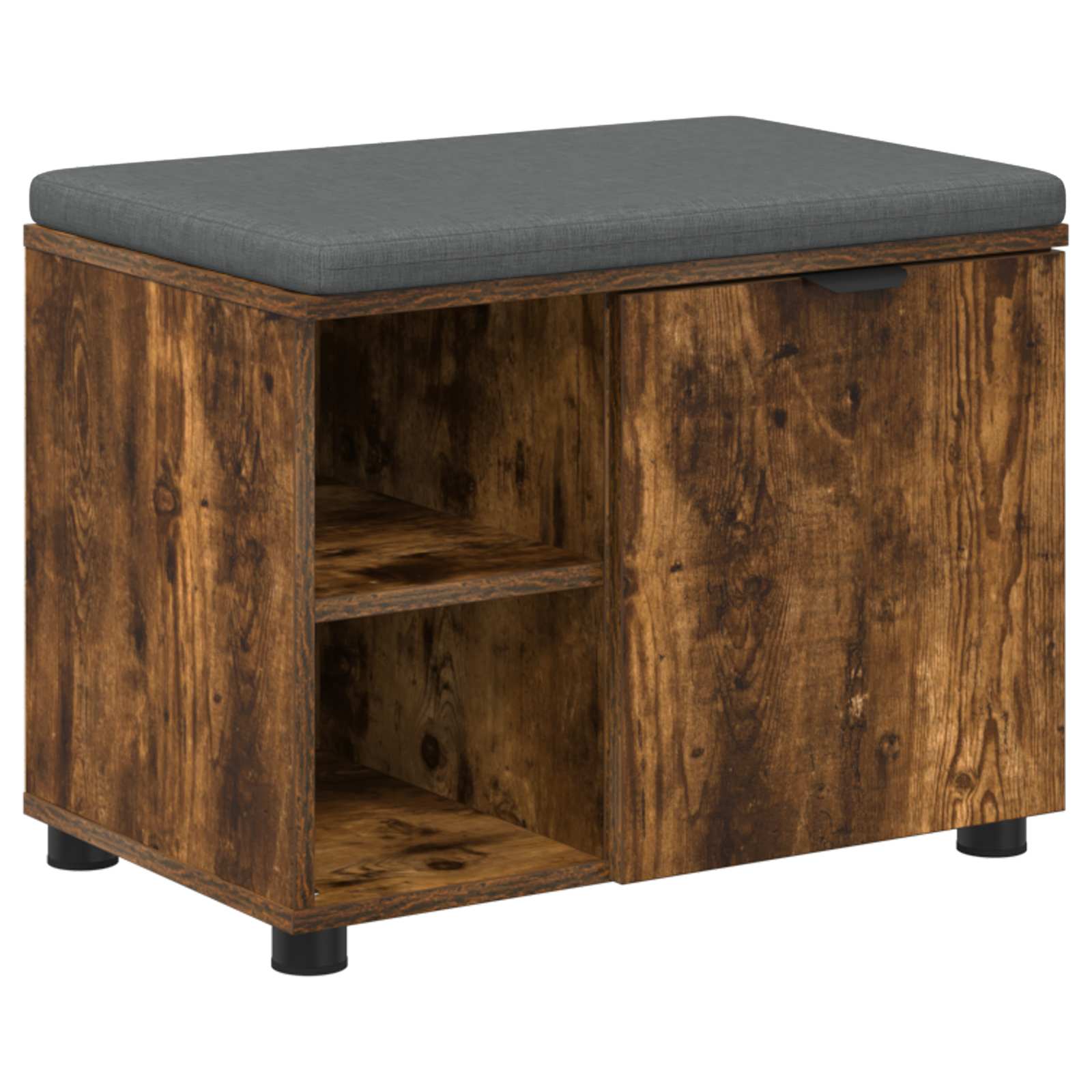 Halbank met kussen met plank Gerookte Eik 60 x 38 x 46 cm is nu te koop bij PeponiXL, paradijselijk wonen!