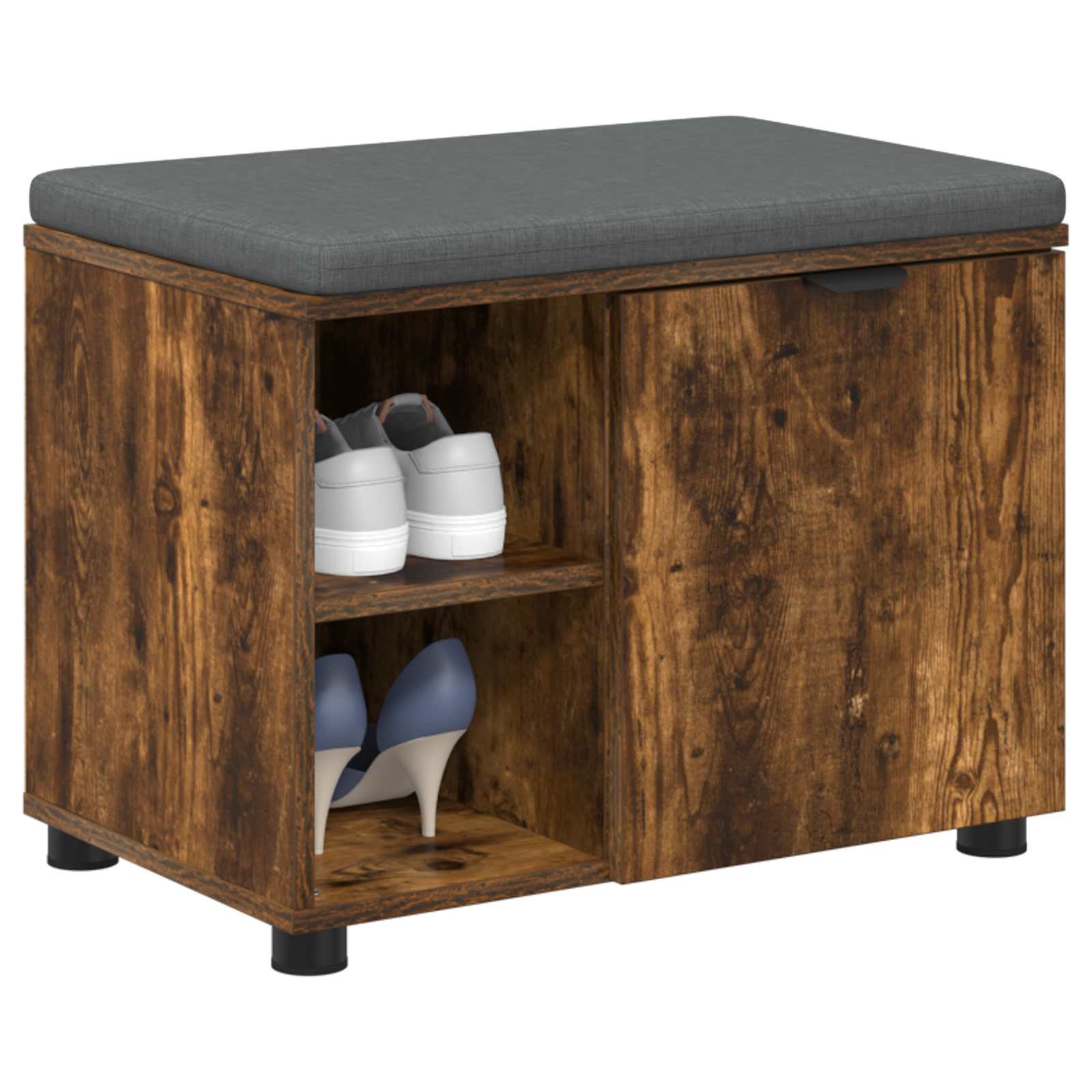 Halbank met kussen met plank Gerookte Eik 60 x 38 x 46 cm is nu te koop bij PeponiXL, paradijselijk wonen!
