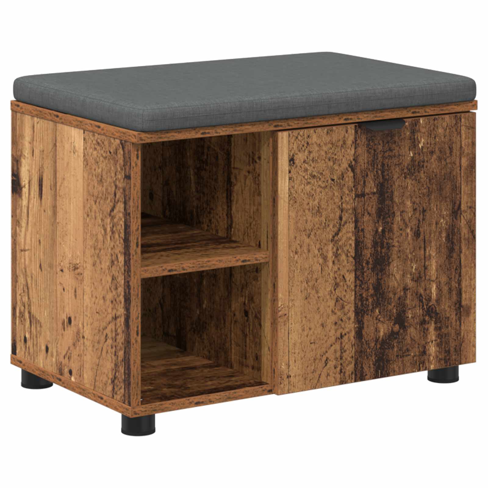 Halbank Oudhout 60 x 38 x 46 cm Geïndustrialiseerd hout en stof is nu te koop bij PeponiXL, paradijselijk wonen!