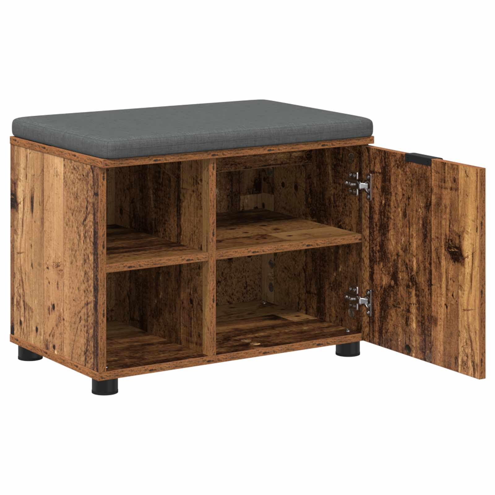 Halbank Oudhout 60 x 38 x 46 cm Geïndustrialiseerd hout en stof is nu te koop bij PeponiXL, paradijselijk wonen!