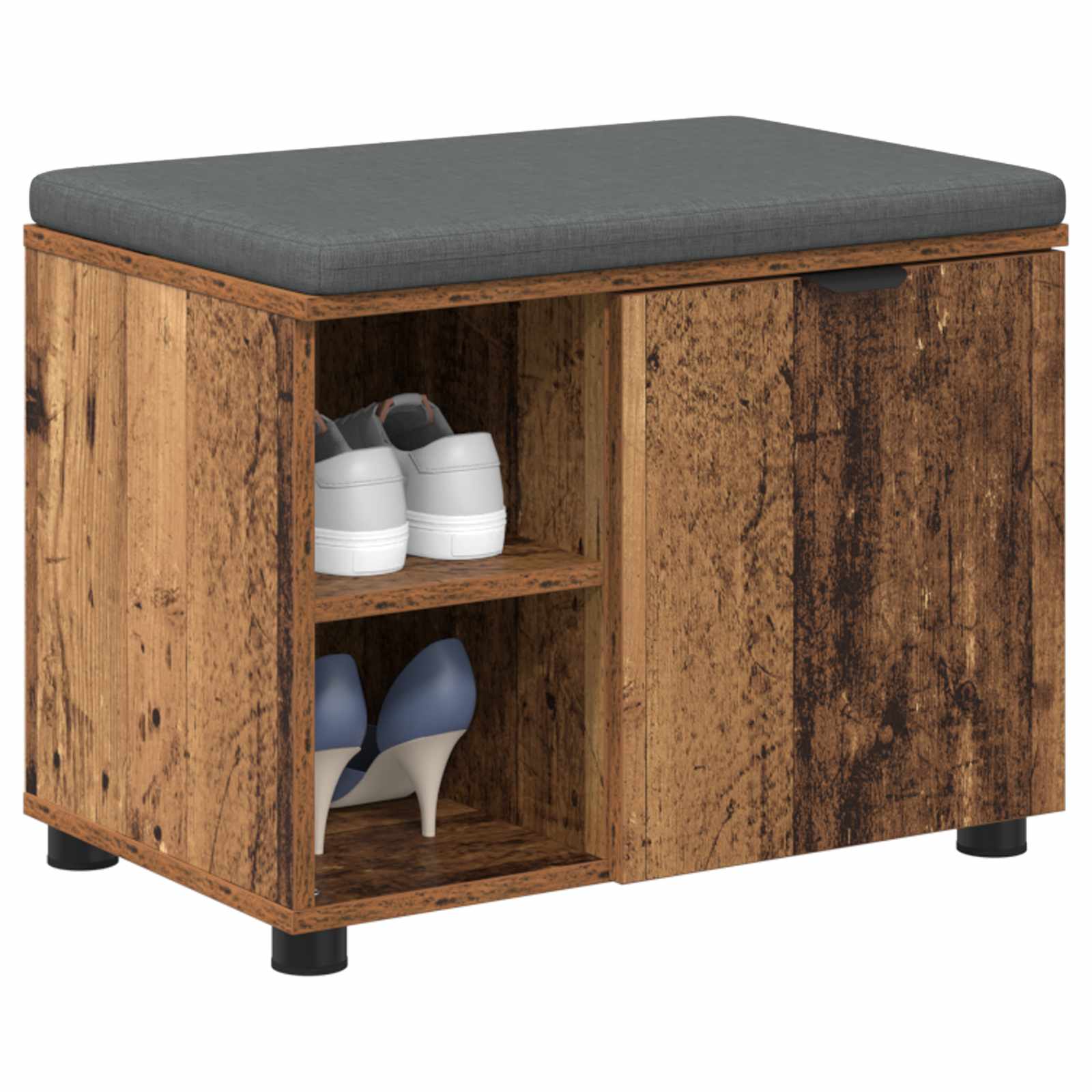 Halbank Oudhout 60 x 38 x 46 cm Geïndustrialiseerd hout en stof is nu te koop bij PeponiXL, paradijselijk wonen!