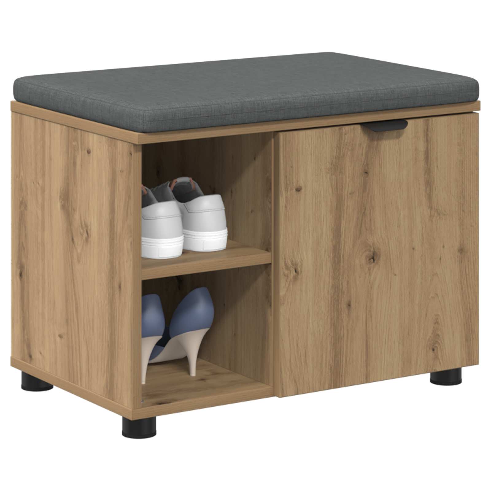 Halbank met kussen met plank Artisan Eik 60 x 38 x 46 cm is nu te koop bij PeponiXL, paradijselijk wonen!