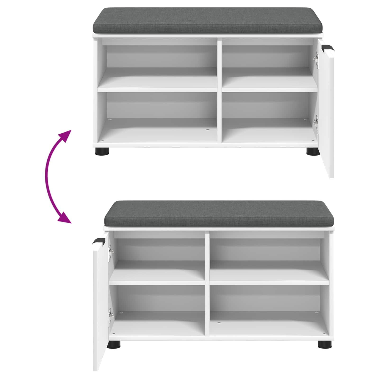 Halbank met kussen Effen Wit 80 x 38 x 46 cm is nu te koop bij PeponiXL, paradijselijk wonen!