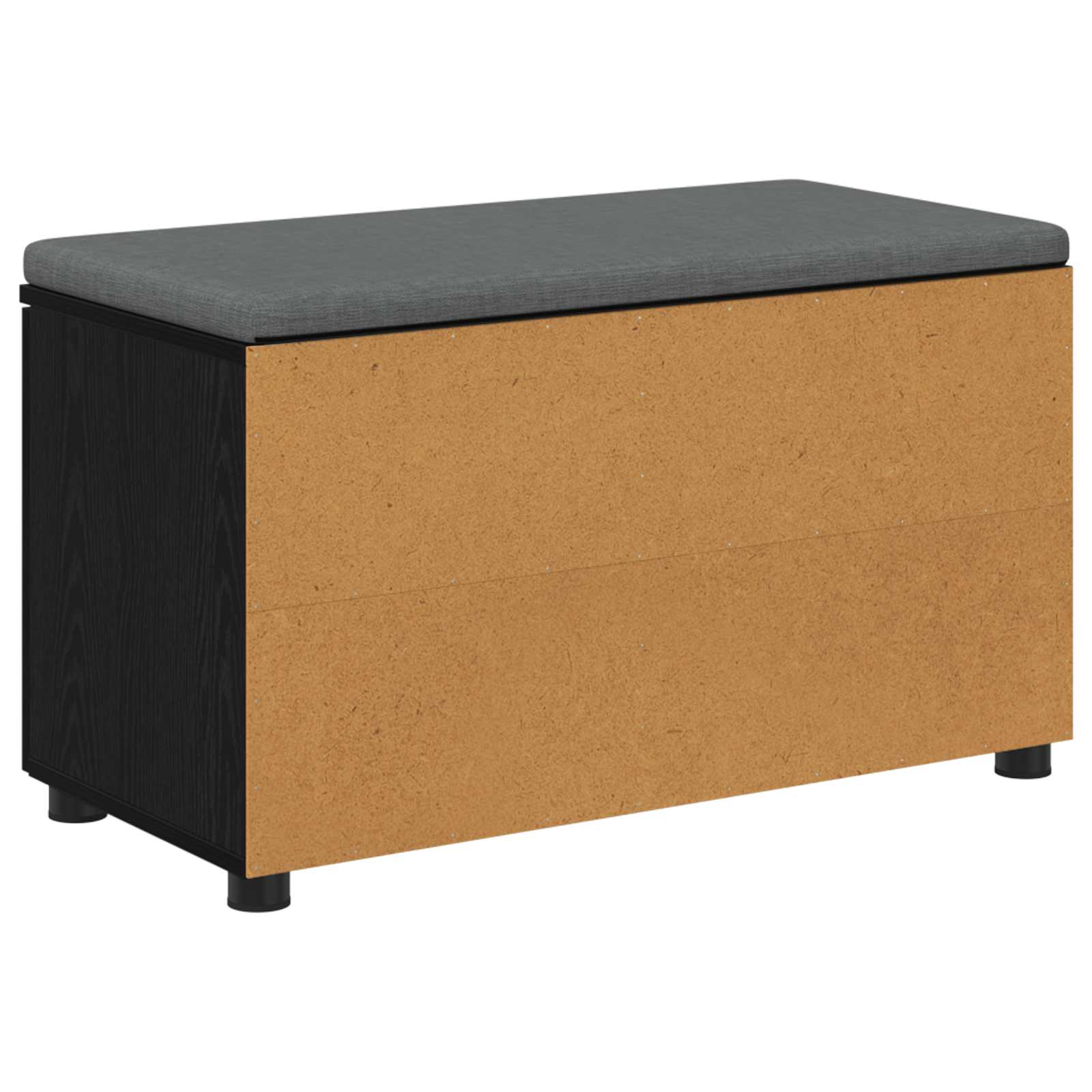 Halbank met kussen met plank Zwarte Eik 80 x 38 x 46 cm is nu te koop bij PeponiXL, paradijselijk wonen!