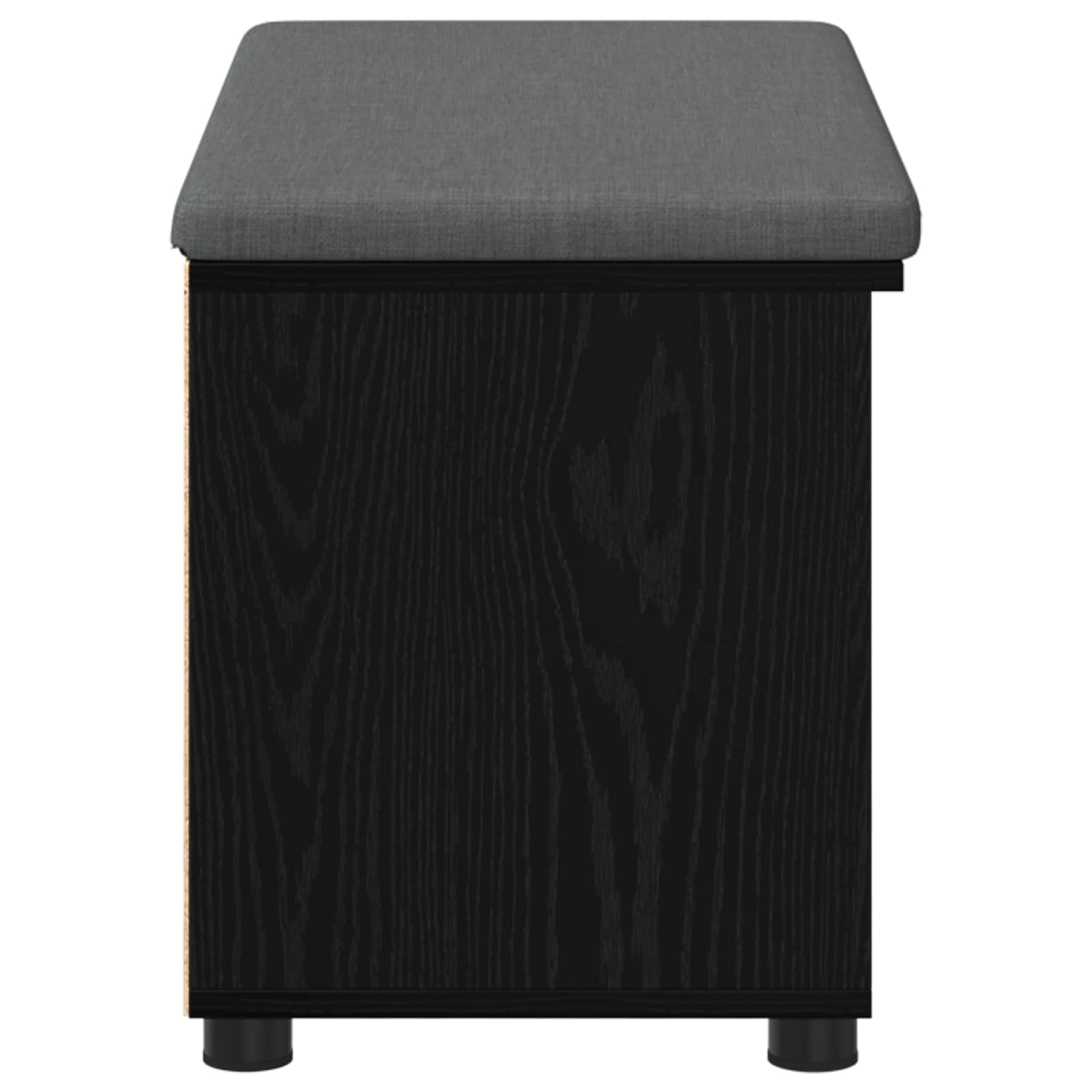 Halbank met kussen met plank Zwarte Eik 80 x 38 x 46 cm is nu te koop bij PeponiXL, paradijselijk wonen!