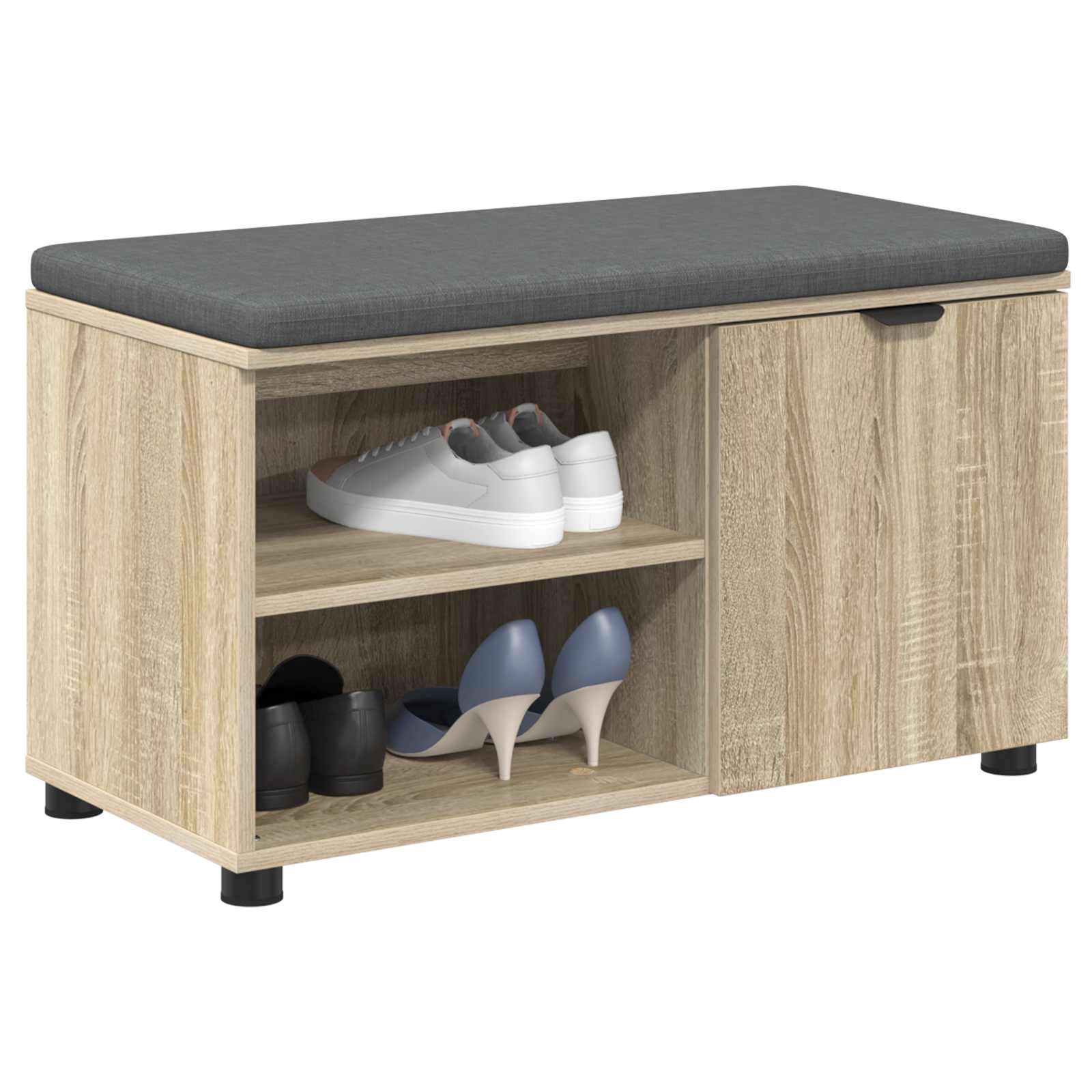 Halbank met kussen met plank Sonoma Eiken 80 x 38 x 46 cm is nu te koop bij PeponiXL, paradijselijk wonen!