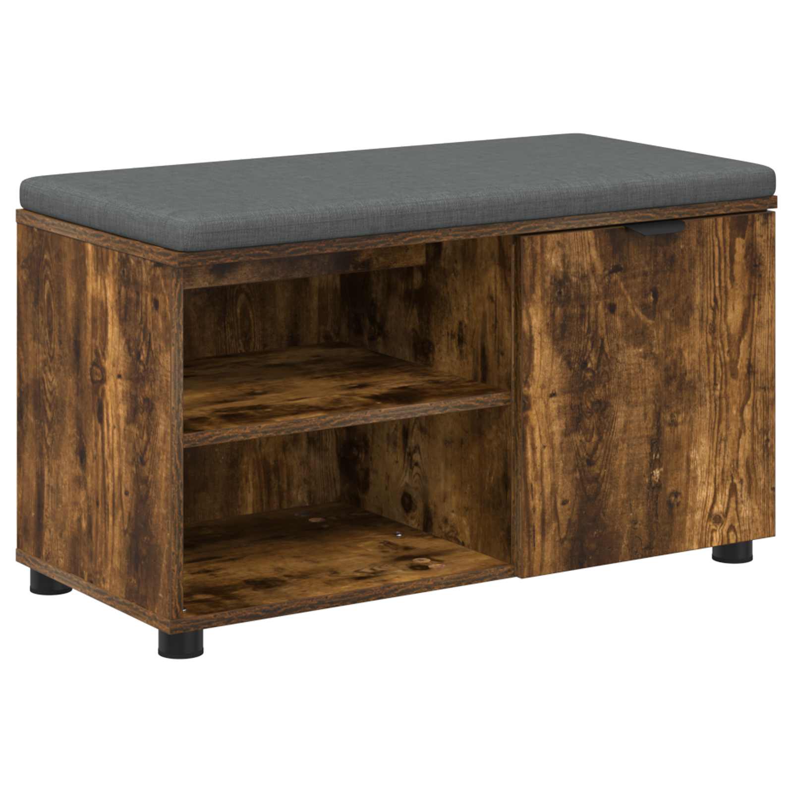 Halbank met kussen met plank Gerookte Eik 80 x 38 x 46 cm is nu te koop bij PeponiXL, paradijselijk wonen!