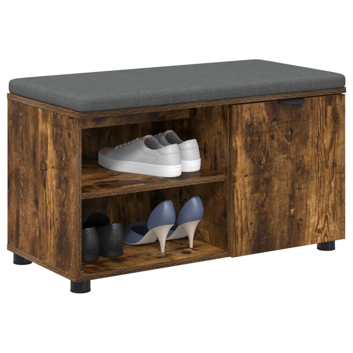 Halbank met kussen met plank Gerookte Eik 80 x 38 x 46 cm is nu te koop bij PeponiXL, paradijselijk wonen!