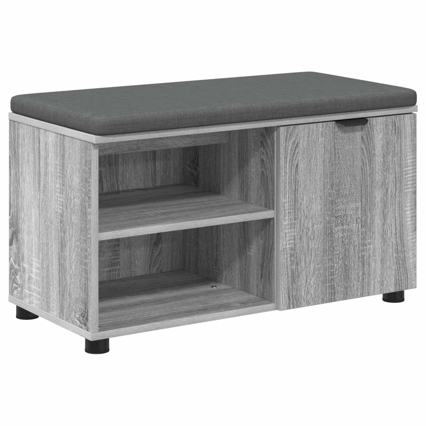 Halbank met kussen met plank Grijze Sonoma 80 x 38 x 46 cm is nu te koop bij PeponiXL, paradijselijk wonen!
