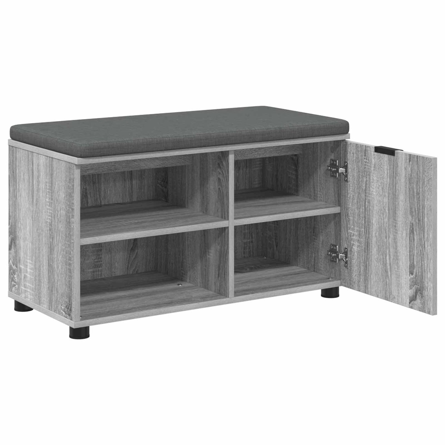 Halbank met kussen met plank Grijze Sonoma 80 x 38 x 46 cm is nu te koop bij PeponiXL, paradijselijk wonen!