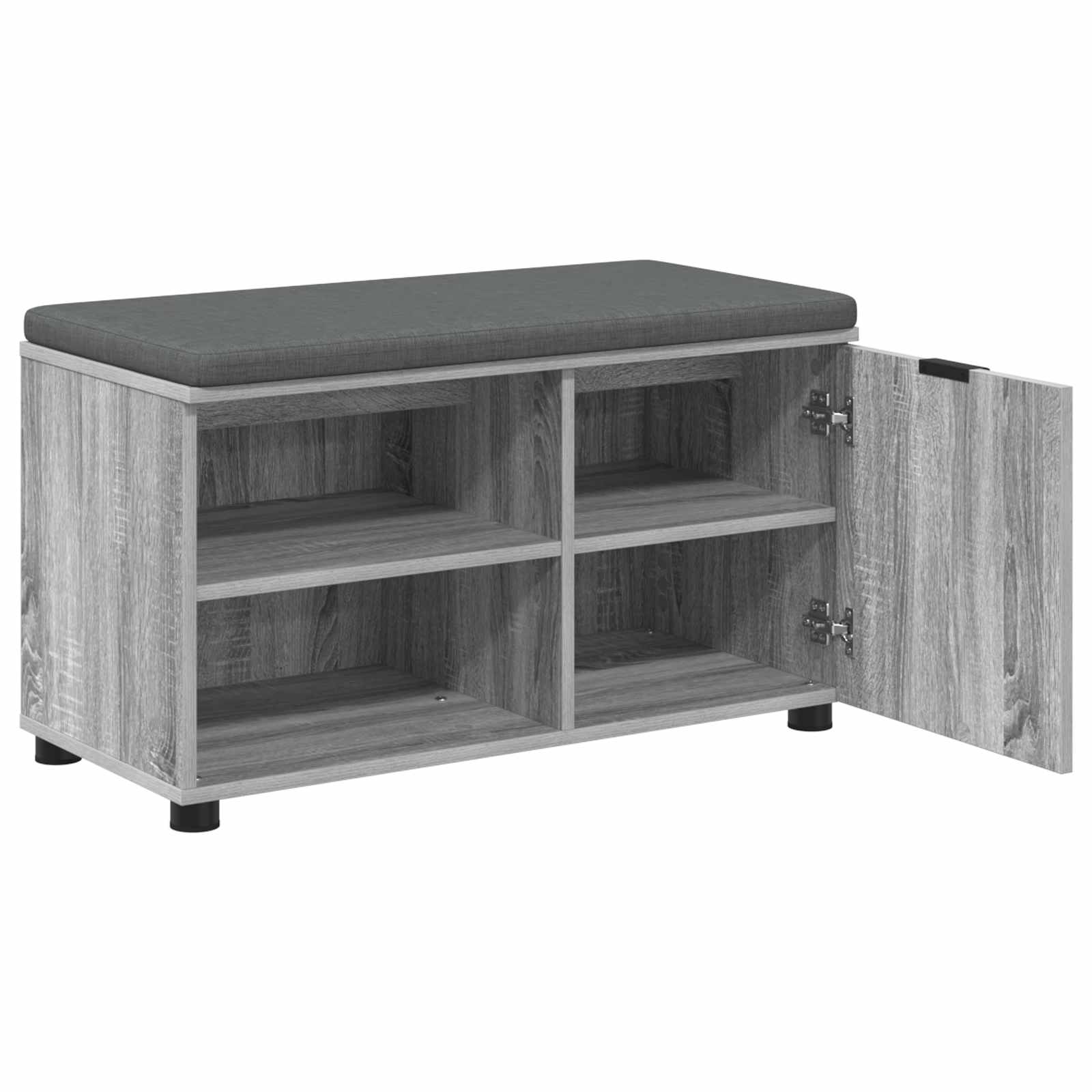Halbank met kussen met plank Grijze Sonoma 80 x 38 x 46 cm is nu te koop bij PeponiXL, paradijselijk wonen!