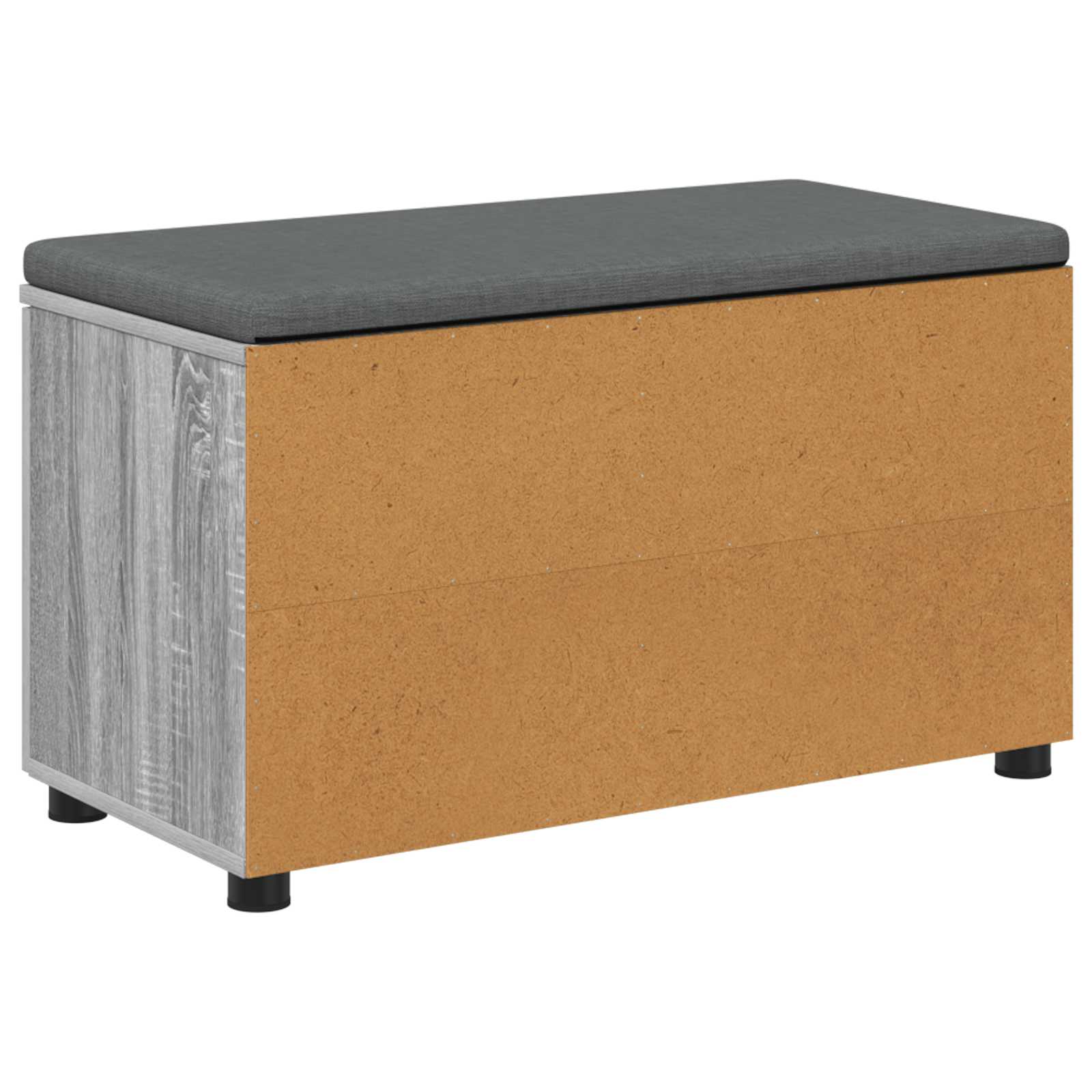 Halbank met kussen met plank Grijze Sonoma 80 x 38 x 46 cm is nu te koop bij PeponiXL, paradijselijk wonen!