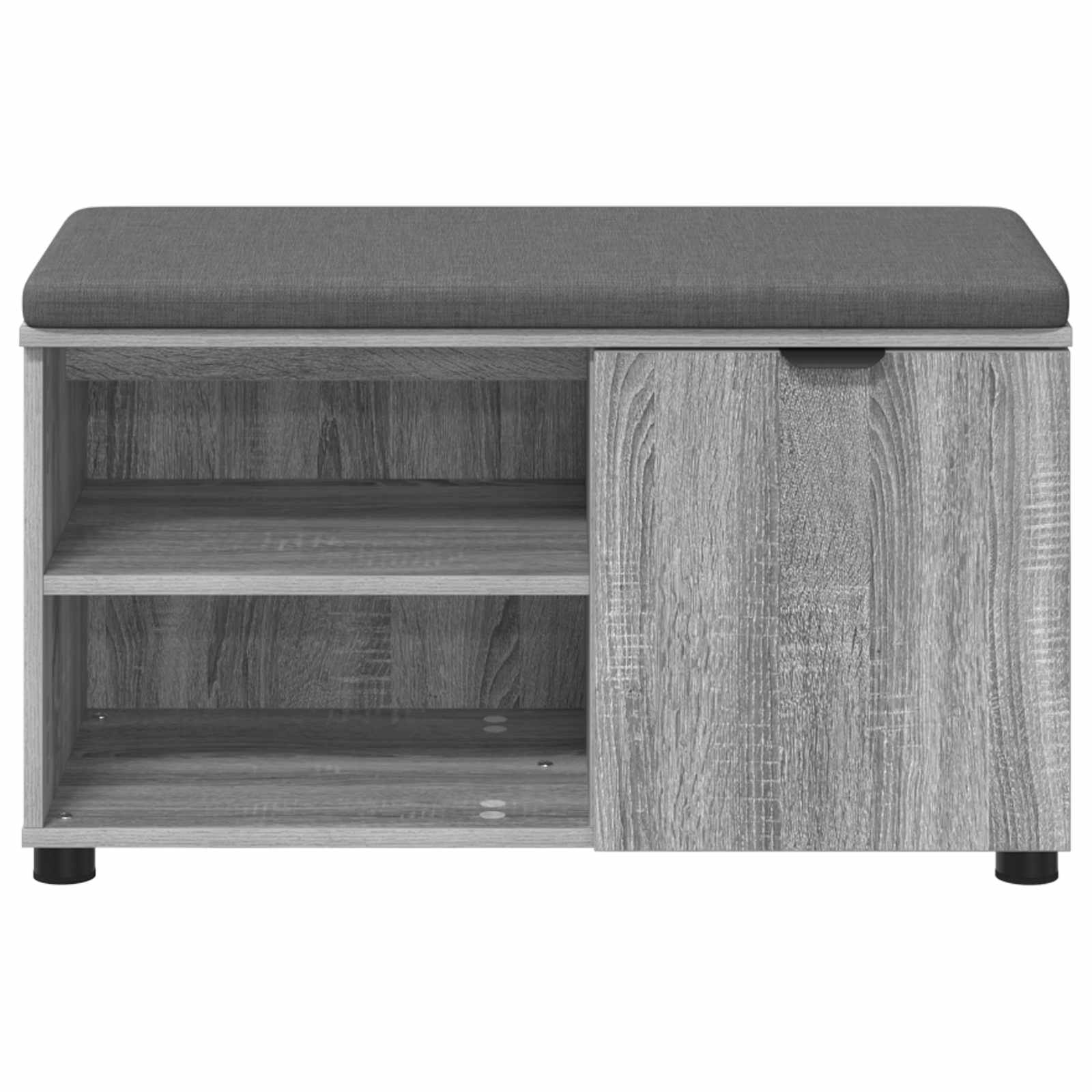 Halbank met kussen met plank Grijze Sonoma 80 x 38 x 46 cm is nu te koop bij PeponiXL, paradijselijk wonen!