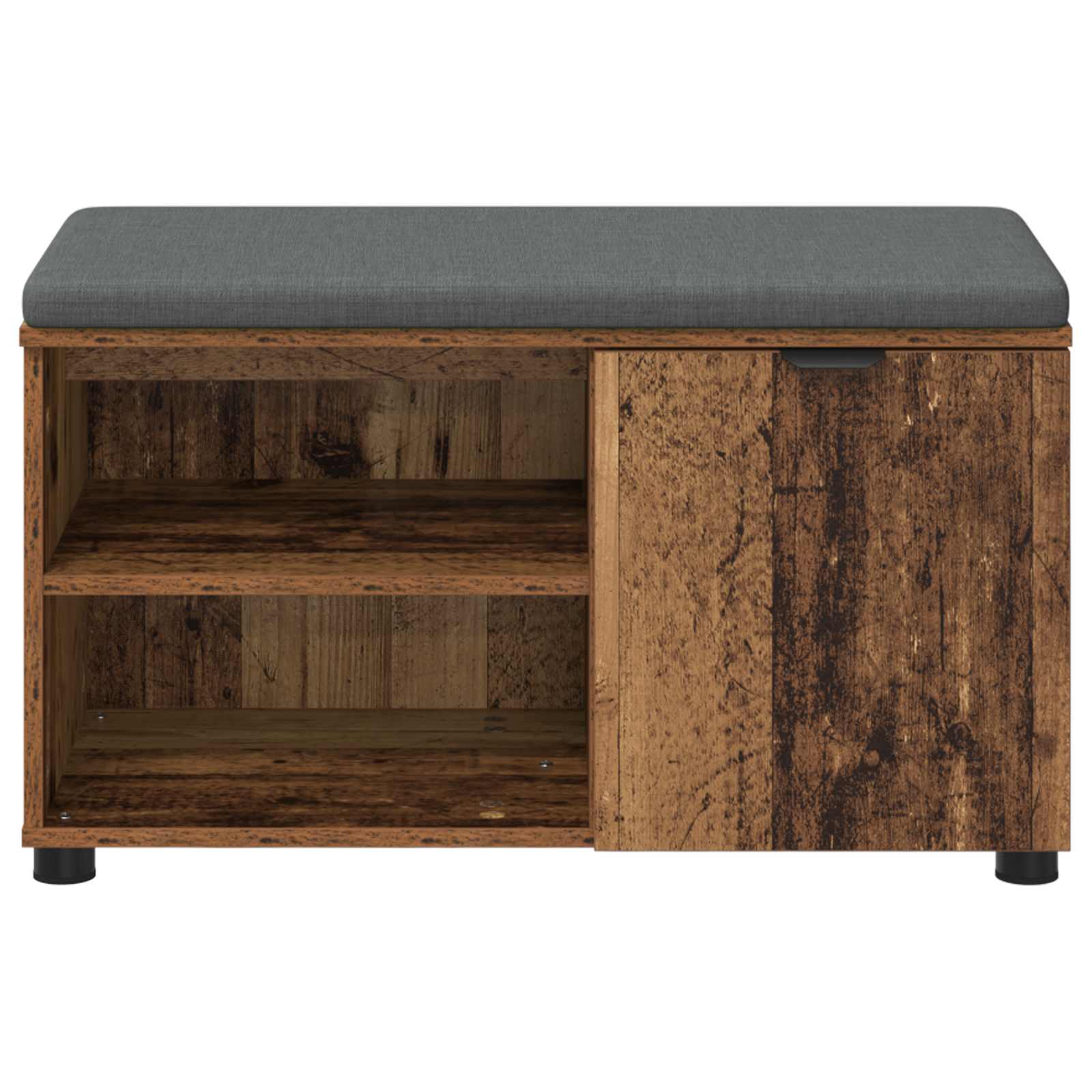 Halbank Oudhout 80 x 38 x 46 cm Geïndustrialiseerd hout en stof is nu te koop bij PeponiXL, paradijselijk wonen!