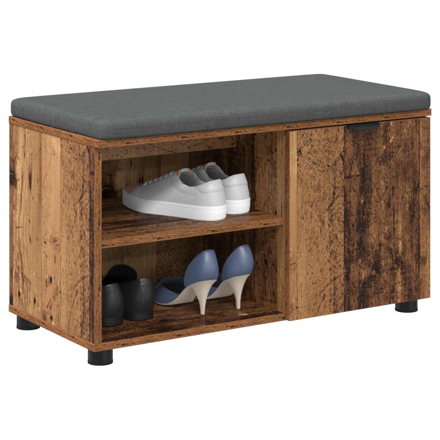 Halbank Oudhout 80 x 38 x 46 cm Geïndustrialiseerd hout en stof is nu te koop bij PeponiXL, paradijselijk wonen!