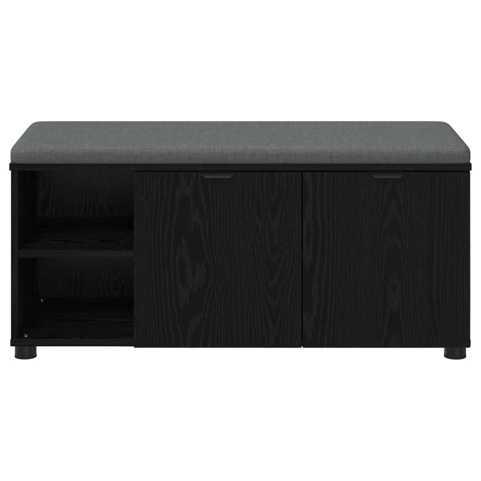 Halbank met kussen met plank Zwarte Eik 100 x 38 x 46 cm is nu te koop bij PeponiXL, paradijselijk wonen!