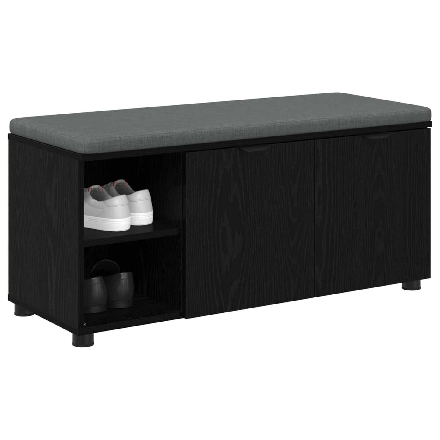 Halbank met kussen met plank Zwarte Eik 100 x 38 x 46 cm is nu te koop bij PeponiXL, paradijselijk wonen!